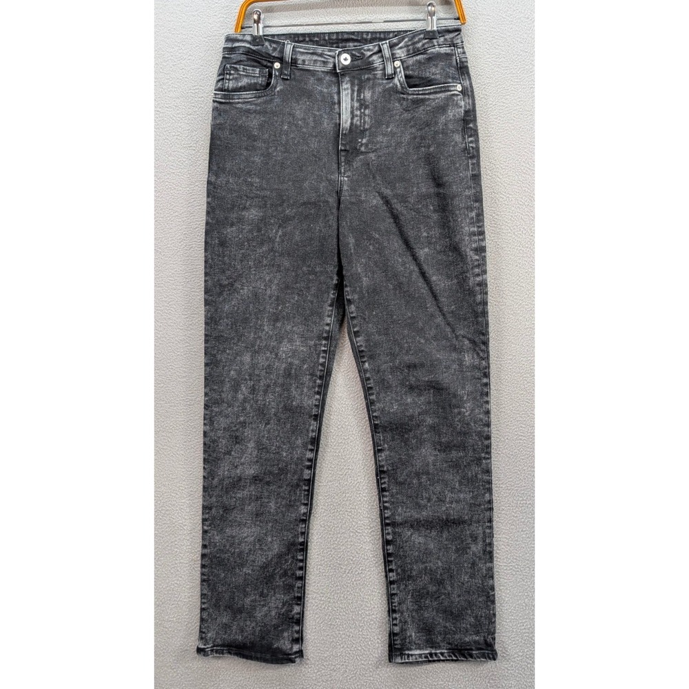 Buffalo Jeans Womens Sz 28 Jayden High Rise Straight Black Cotton Acid Wash Slim